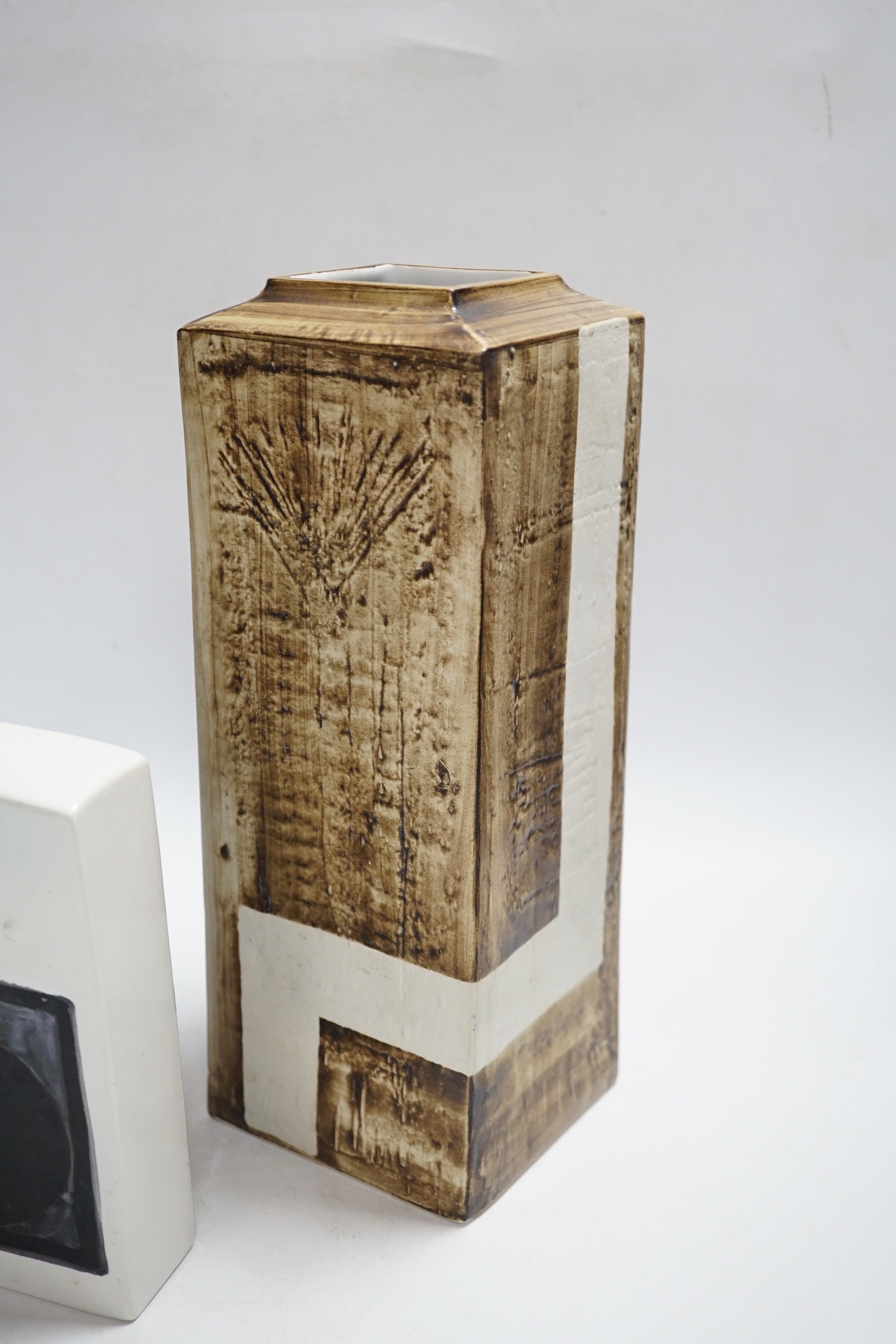 Two Troika pottery vases, tallest 31cm